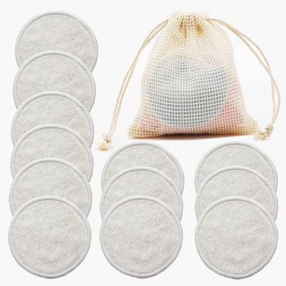 12PC Reusable Cotton Pads Makeup Remover Pads Washable Round