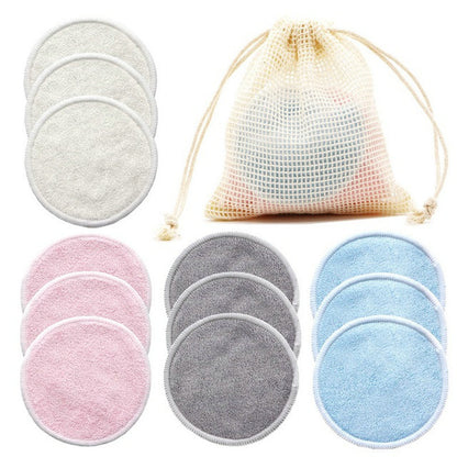 12PC Reusable Cotton Pads Makeup Remover Pads Washable Round